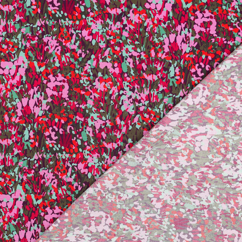 LENZING™ ECOVERO™ viscose fabric  Colorful Garden Digital Print | Nerida Hansen – plum/chili,  image number 4