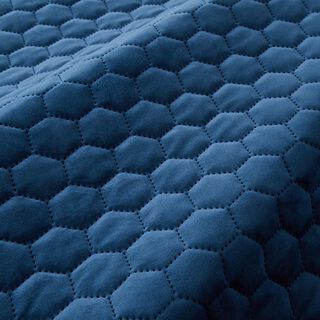 Upholstery Fabric Velvet Honeycomb Quilt – navy blue, 