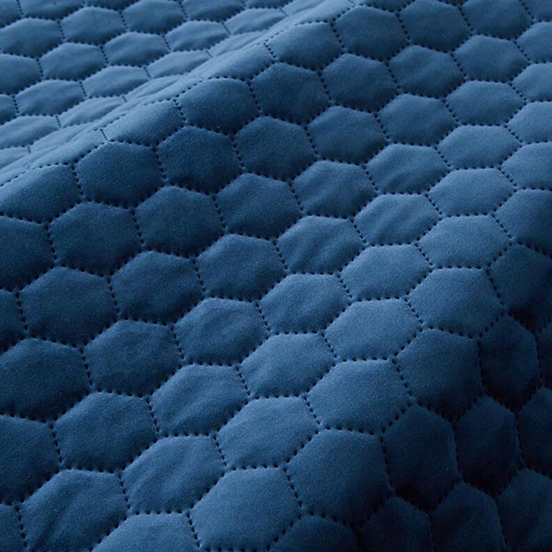 Upholstery Fabric Velvet Honeycomb Quilt – navy blue,  image number 2