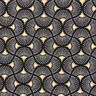 Decor Fabric Jacquard small fans – black/gold,  thumbnail number 1