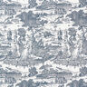 Half Panama Decor Fabric Toile de Jour – navy blue/offwhite,  thumbnail number 1