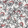Lightweight stretch fabric abstract lilies – white/lobster,  thumbnail number 3
