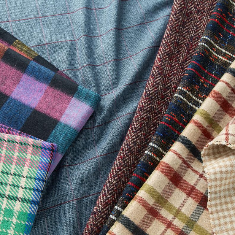 Checked Double face Coating Fabric – beige/brown,  image number 6