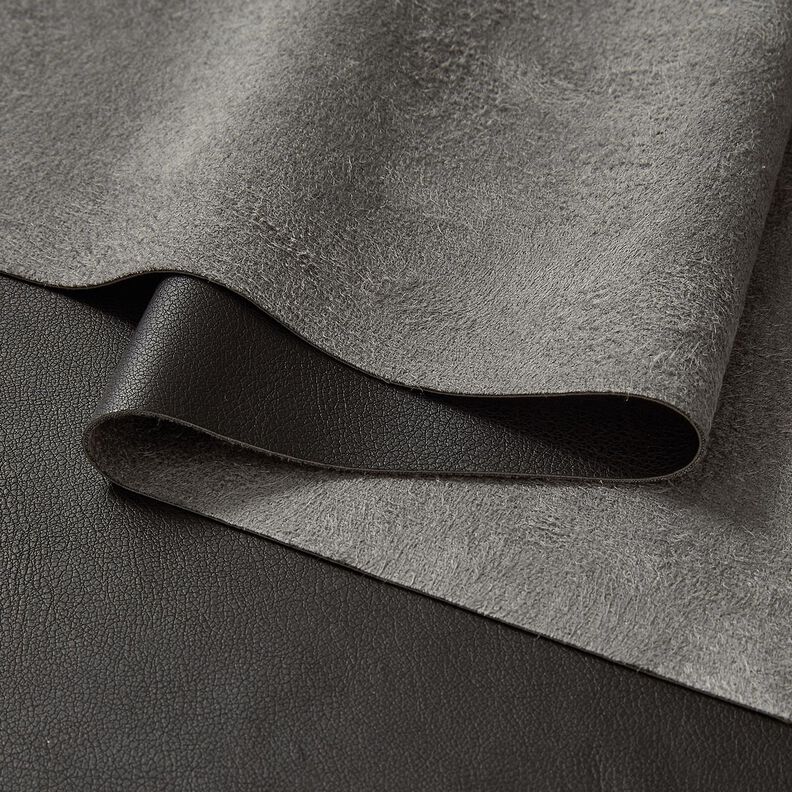 Imitation Leather with velour reverse  – black,  image number 3