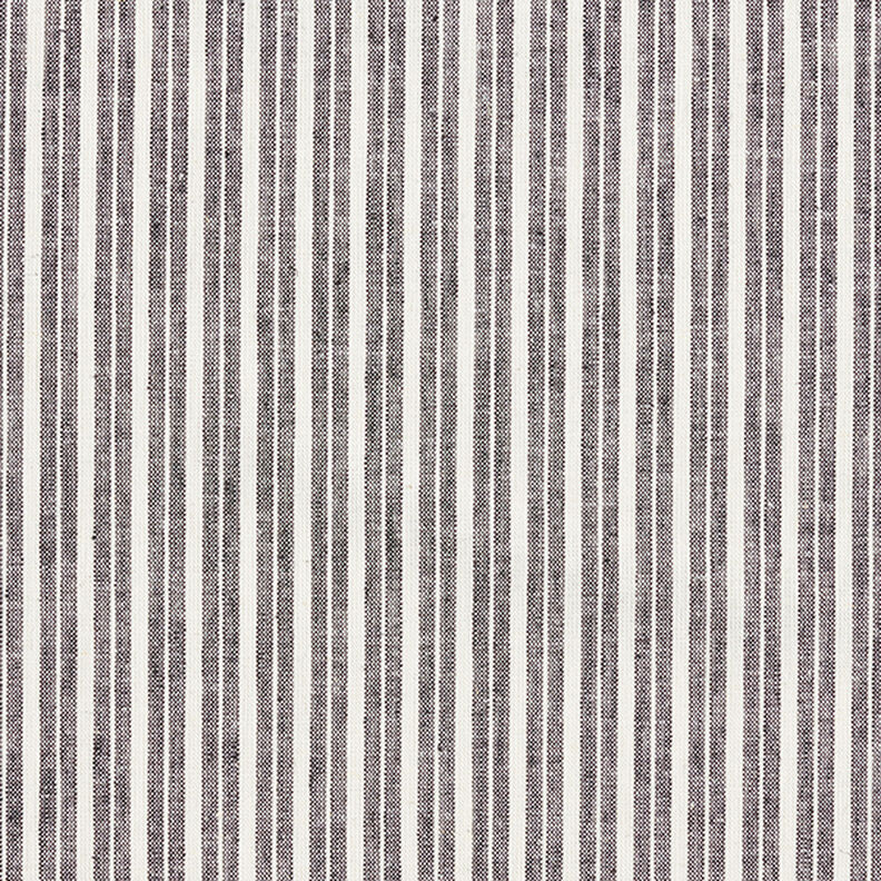 Linen Cotton Blend Wide Stripes – black/offwhite,  image number 1