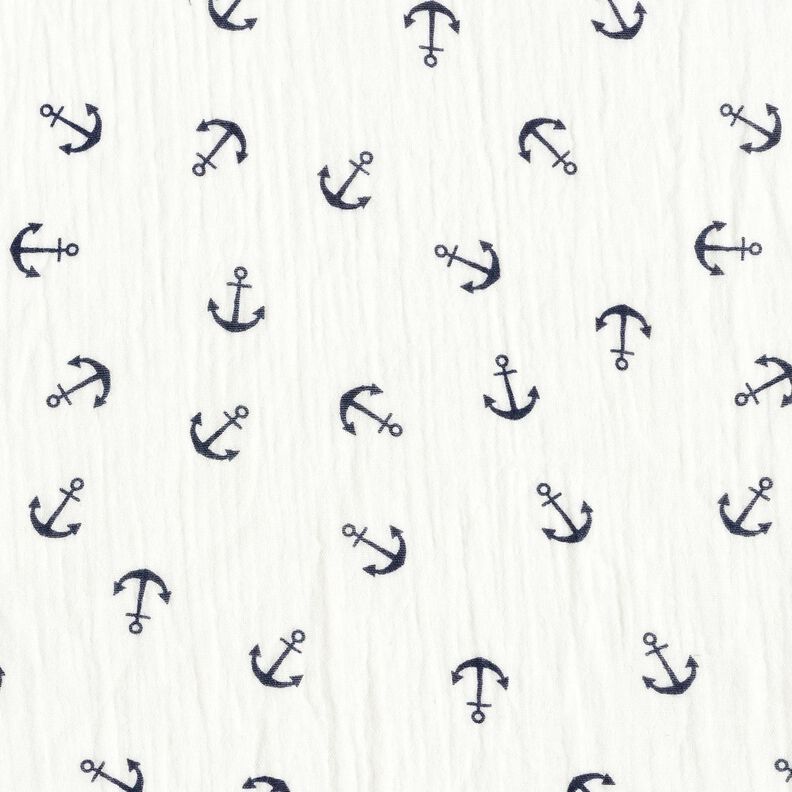 Double Gauze/Muslin Anchor – white/navy blue,  image number 1