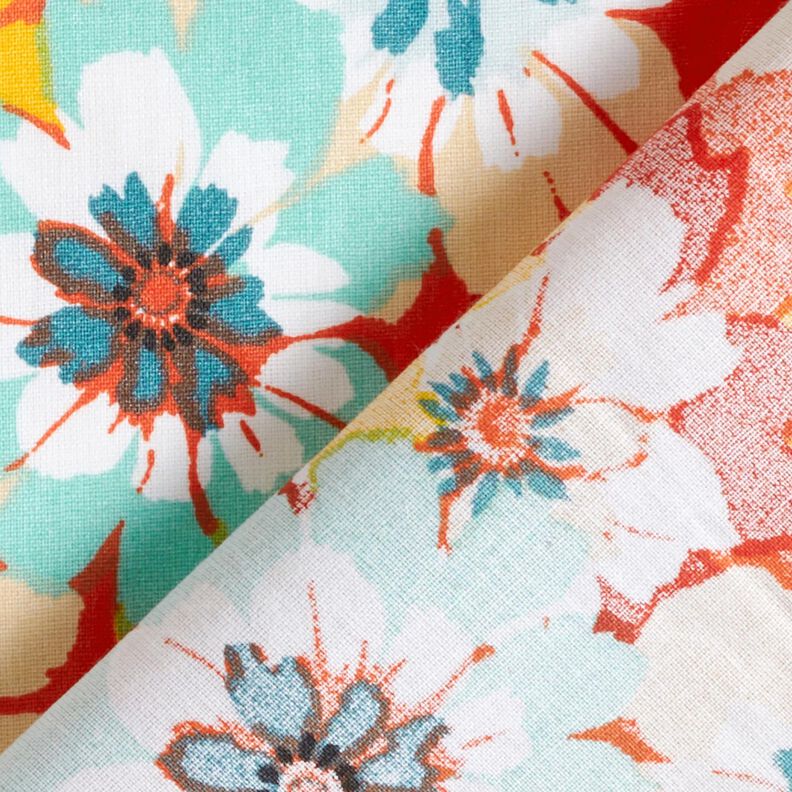 Coated Cotton Spring flowers – mint/terracotta,  image number 5