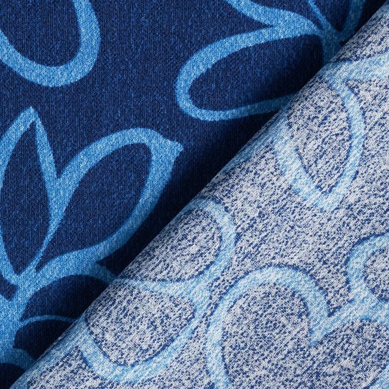 Viscose crepe abstract flowers – navy blue/royal blue, image number 4