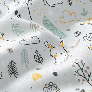 Poplin Bunny in the Woods – silver grey, 