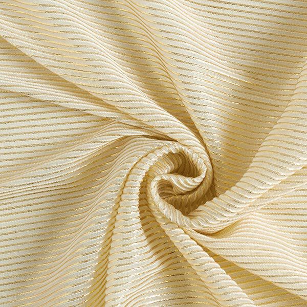 Organza lurex stripes – offwhite/gold,  image number 1