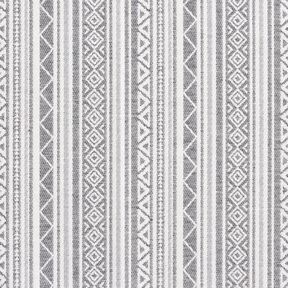 Decor Fabric Jacquard ethnic stripes &ndash; grey/offwhite, 