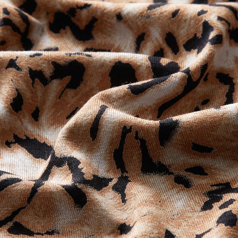 Viscose Jersey abstract leopard print – light brown/black,  image number 2