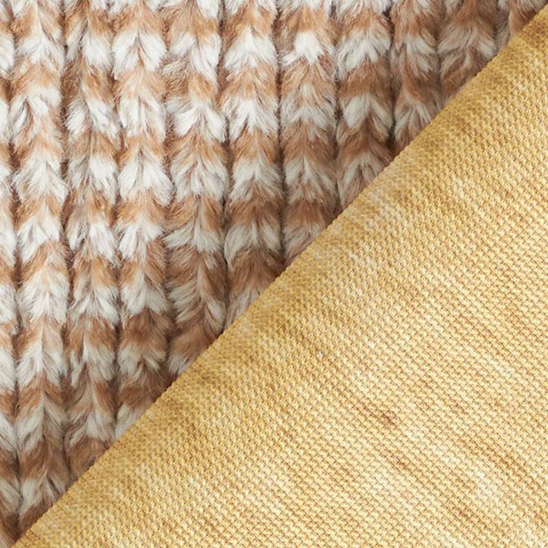 Chunky Knit-Look Faux Fur – beige,  image number 4