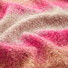Coat Fabric Knit Bouclé colour gradient – cashew/pink, 