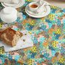 Coated Cotton sea of flowers – ocean blue/terracotta,  thumbnail number 7