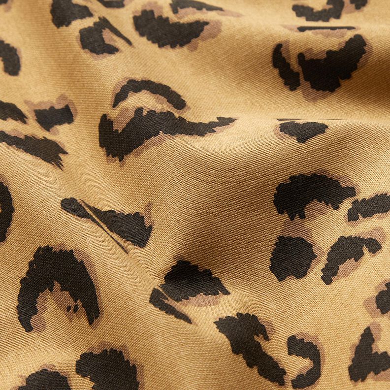 Decor Fabric Half Panama Leopard print – mocca/black,  image number 2