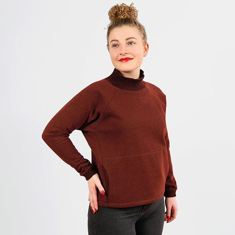 FRAU BETTI Batwing Jumper with Kangaroo Pocket and Stand Collar | Studio Schnittreif | XS-XXL,  image number 5
