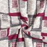 Knitted fabric graphic glitter pattern – berry/white,  thumbnail number 4