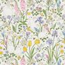 Decor Fabric Half Panama bunnies in a flower meadow – ivory/light pink,  thumbnail number 1