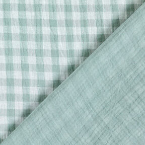 Double Gauze/Muslin Yarn dyed gingham – reed/white, 