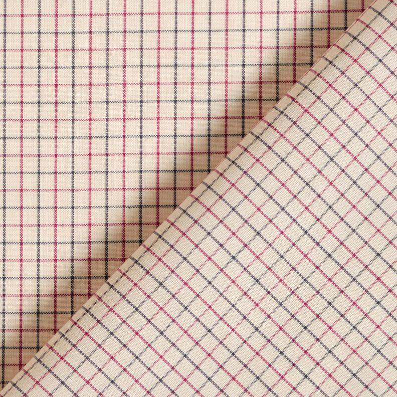 Shirt fabric fine check – beige/navy blue, image number 4