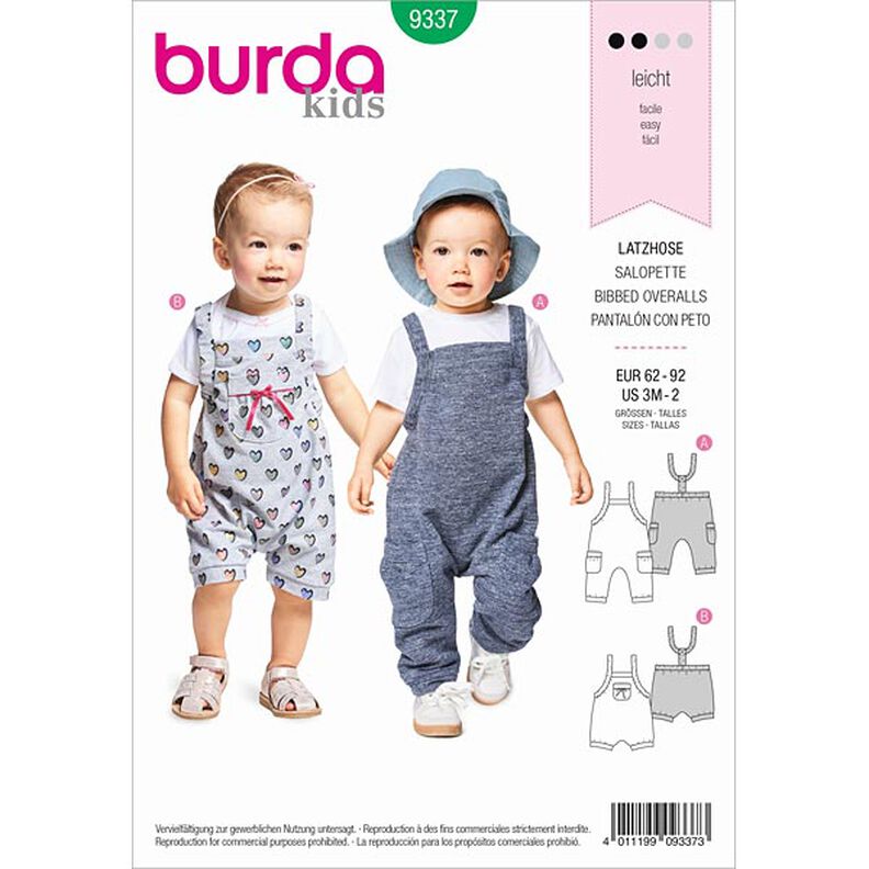 Baby dungarees, Burda 9337 | 62 - 92,  image number 1