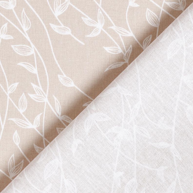 Cotton Poplin Leafy Vines – misty grey,  image number 4