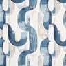 Decor Fabric Half Panama abstract chain – ivory/blue,  thumbnail number 1