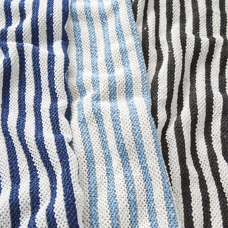 Knit fabric glitter stripes with sequins – offwhite/black,  image number 5