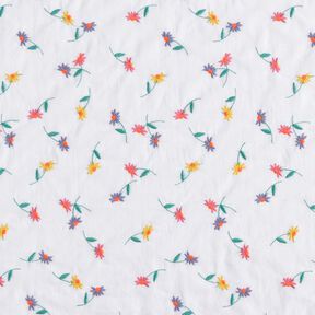 Fine Cotton Batiste embroidered flowers | Poppy Fabrics – white/neon orange, 