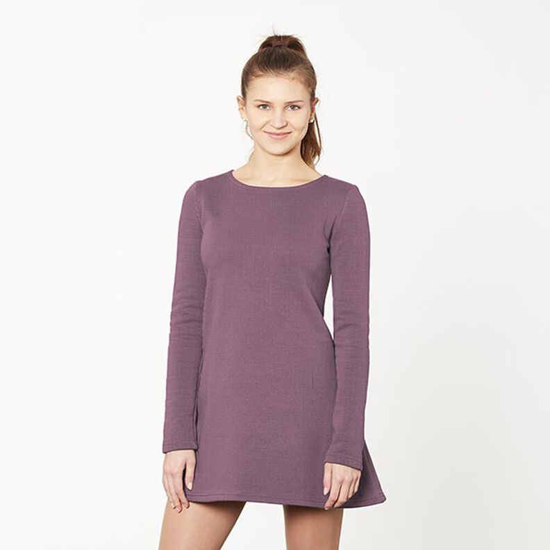 Light Cotton Sweatshirt Fabric Plain – aubergine,  image number 6
