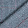 Coat fabric cotton mix herringbone and check – light blue/burgundy,  thumbnail number 5