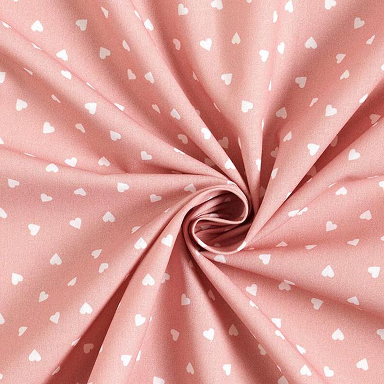 Scattered hearts organic cotton poplin – dusky pink,  image number 3