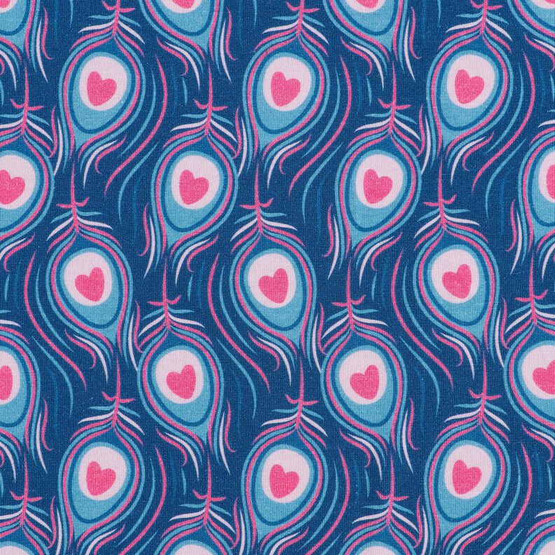 Cotton Jersey Peacock | Stoff&Liebe – royal blue/intense pink,  image number 1