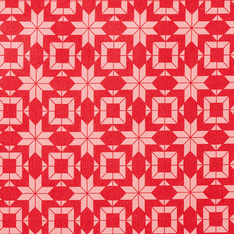Norwegian Print Soft Sweatshirt Fabric – red/pink,  image number 1