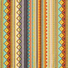 Coated Cotton ethnic stripes – terracotta, 