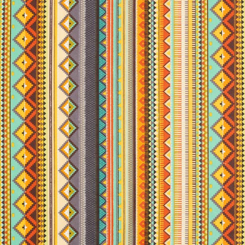 Coated Cotton ethnic stripes – terracotta,  image number 1