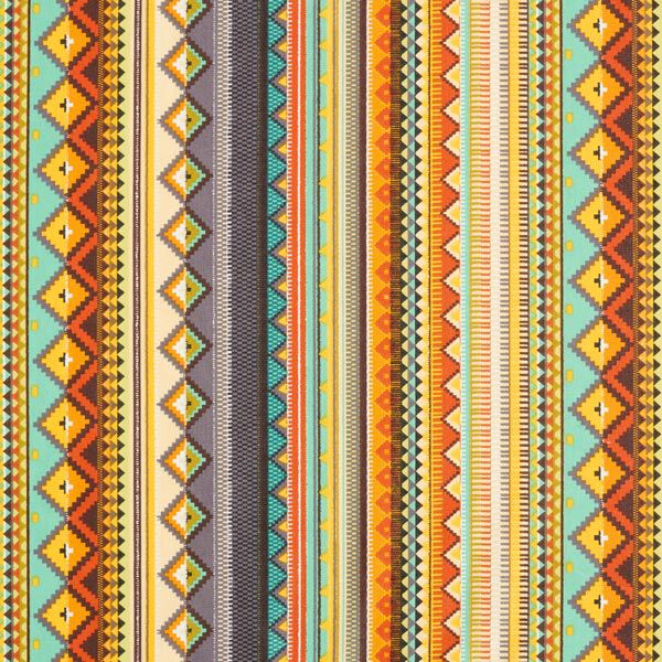 Coated Cotton ethnic stripes – terracotta,  image number 1