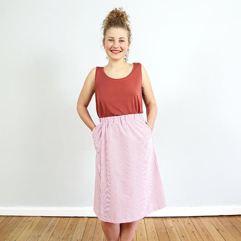 FRAU GINA - Wrap-look skirt with side seam pockets, Studio Schnittreif | XS - XL,  image number 8