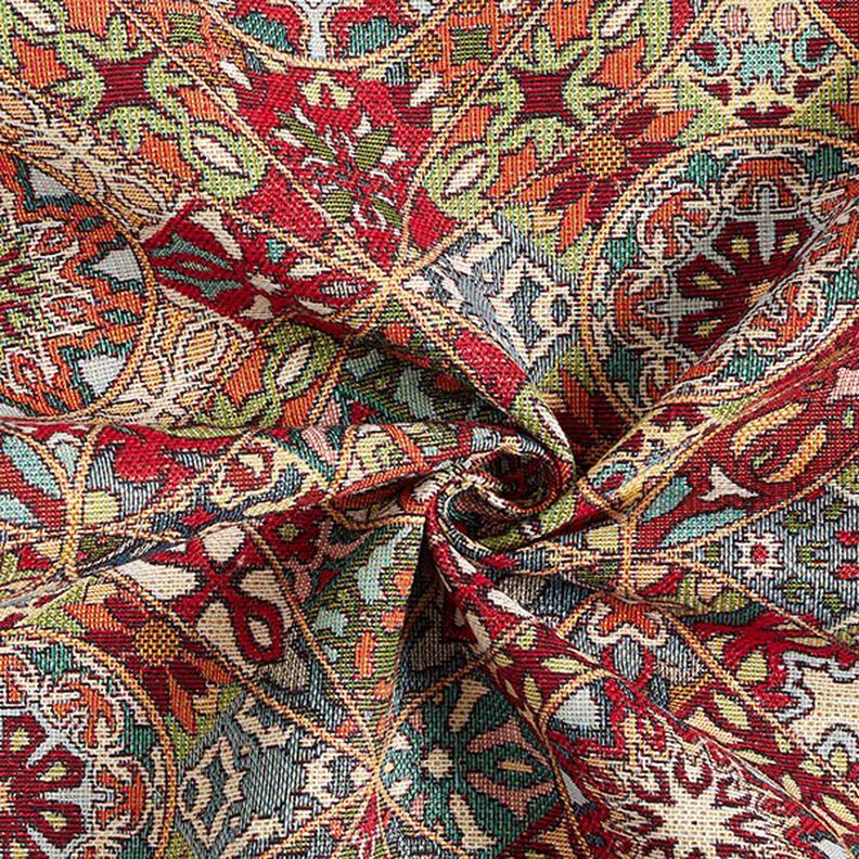 Decor Fabric Tapestry Fabric Intricate Ornaments – light beige/carmine,  image number 3