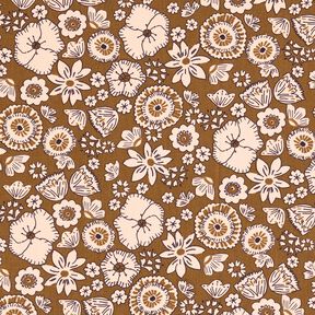 Cotton Cretonne Retro flowers – olive/rosé, 