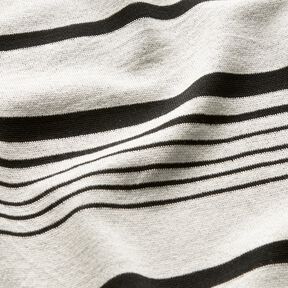 jacquard knit irregular stripes &ndash; offwhite/black | Remnant 50cm, 