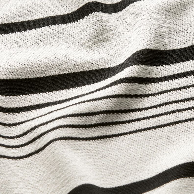 jacquard knit irregular stripes – offwhite/black, image number 2