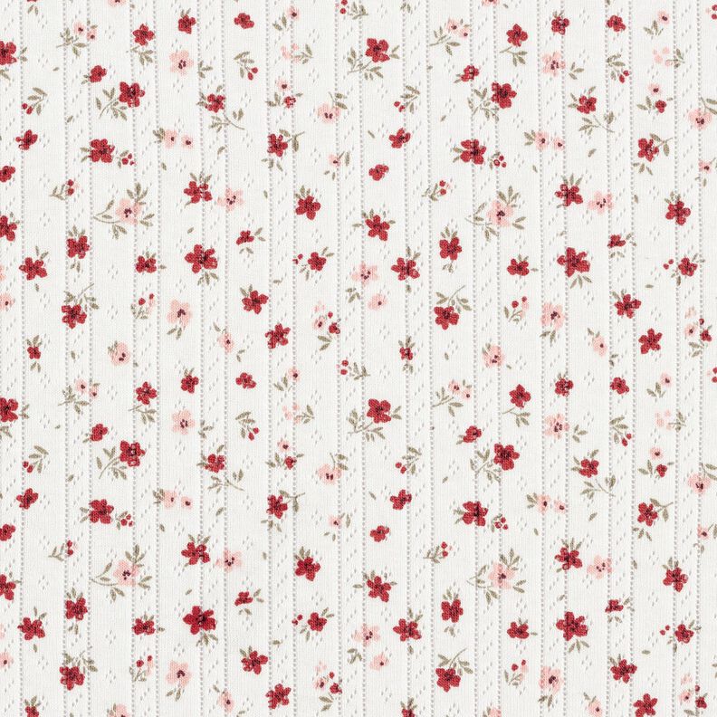 Ajour Cotton Jersey little flowers – ivory, image number 1