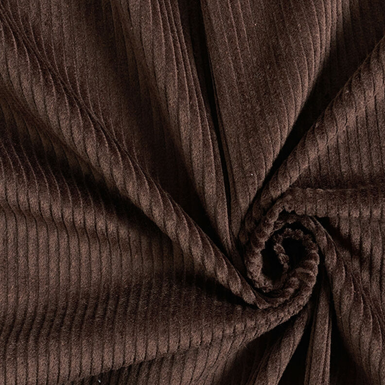 Chunky Corduroy pre-washed Plain – dark brown,  image number 1