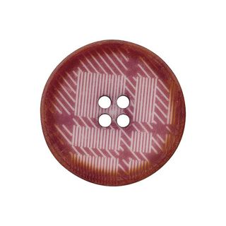 4-Hole Checked Polyester Button – raspberry, 