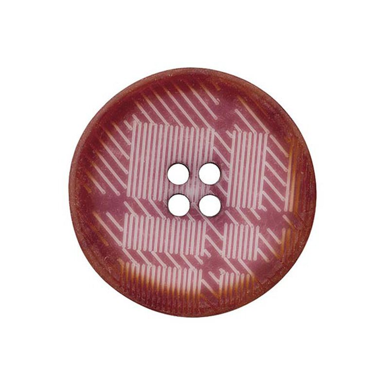 4-Hole Checked Polyester Button – raspberry,  image number 1