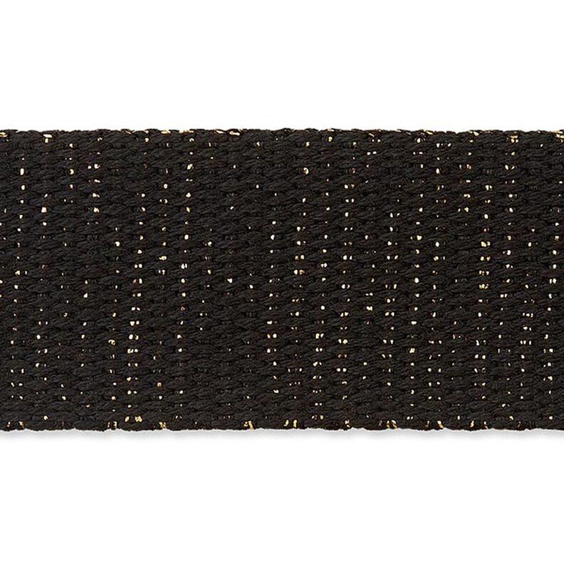 Bag Strap Webbing [ 30 mm ] – black/gold,  image number 1