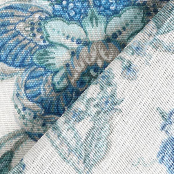 Decorative fabric Canvas Oriental ornamental flowers 280 cm – white/blue,  image number 4