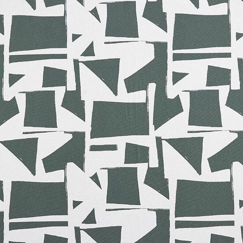 Decor Fabric Half Panama abstract shapes – dark pine/natural,  image number 1